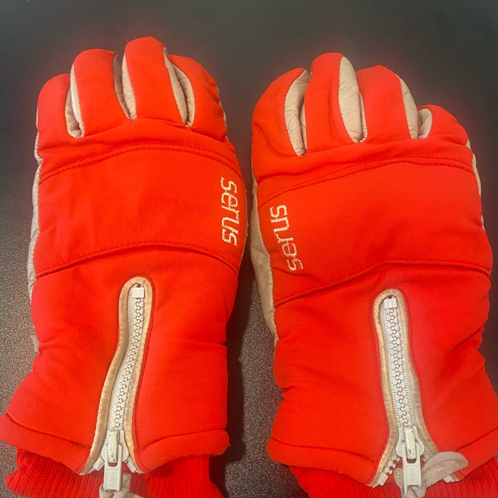 Serus Red and White Padded Sports Gloves